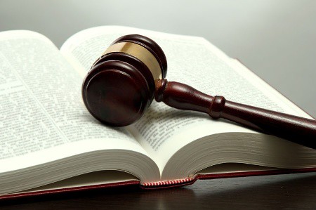 Gavel on a legal book