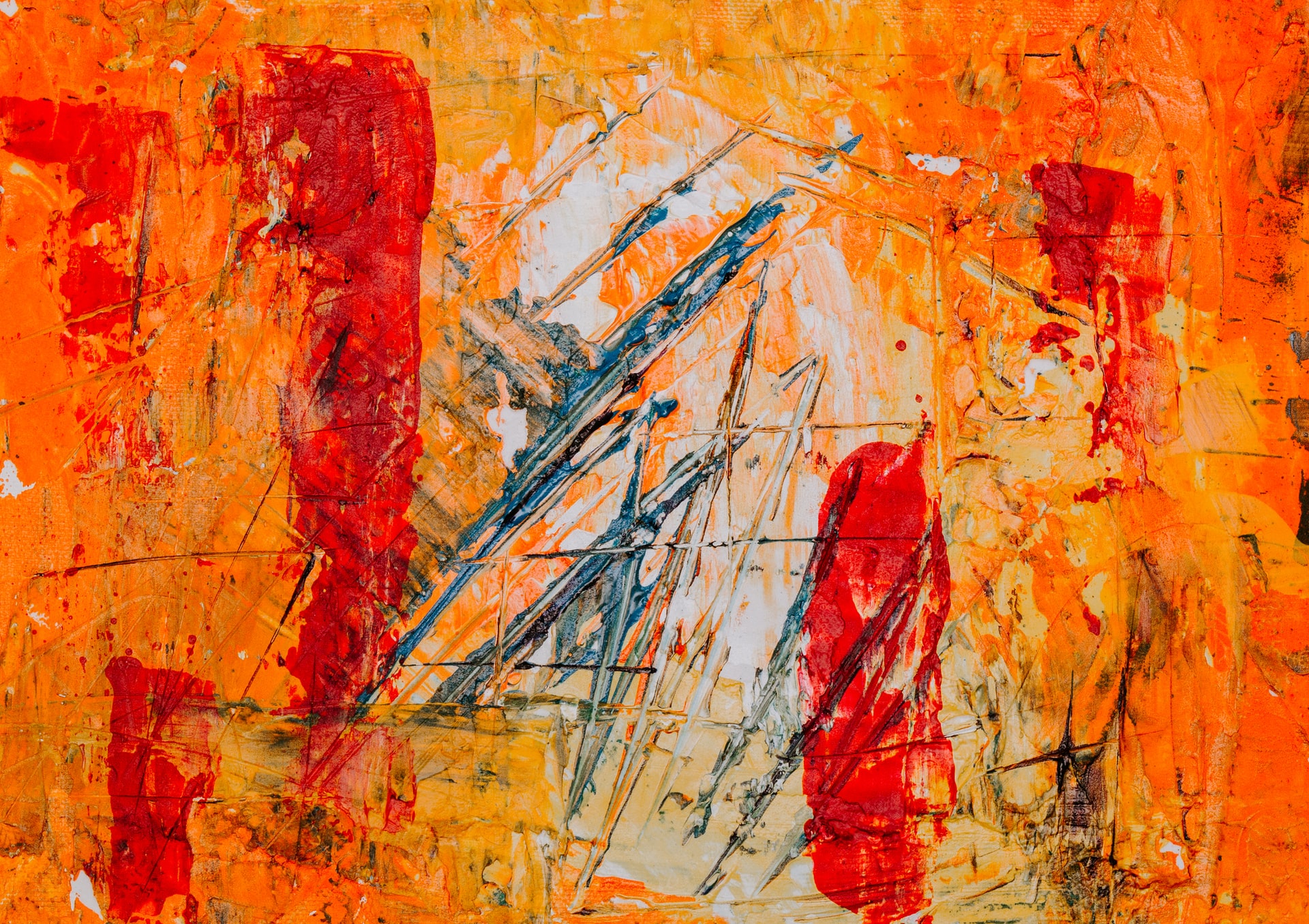 Abstract painting with warm colors