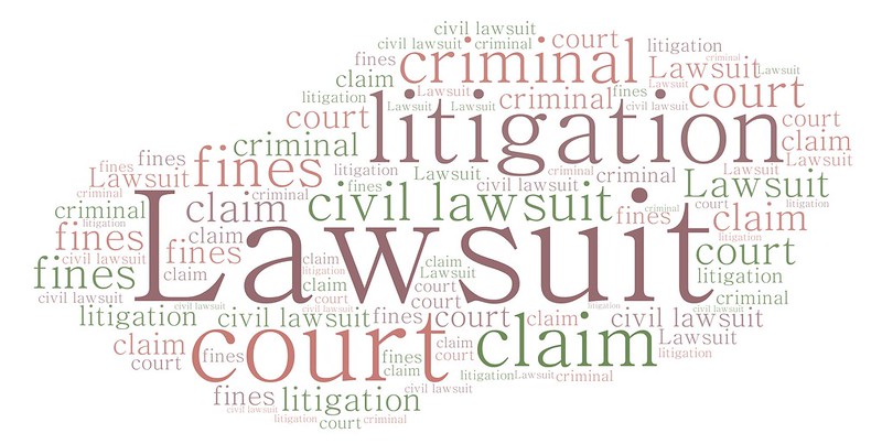 Lawsuit terms word cloud