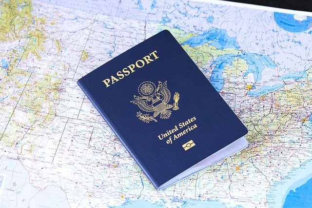 US Passport on a map of the United States
